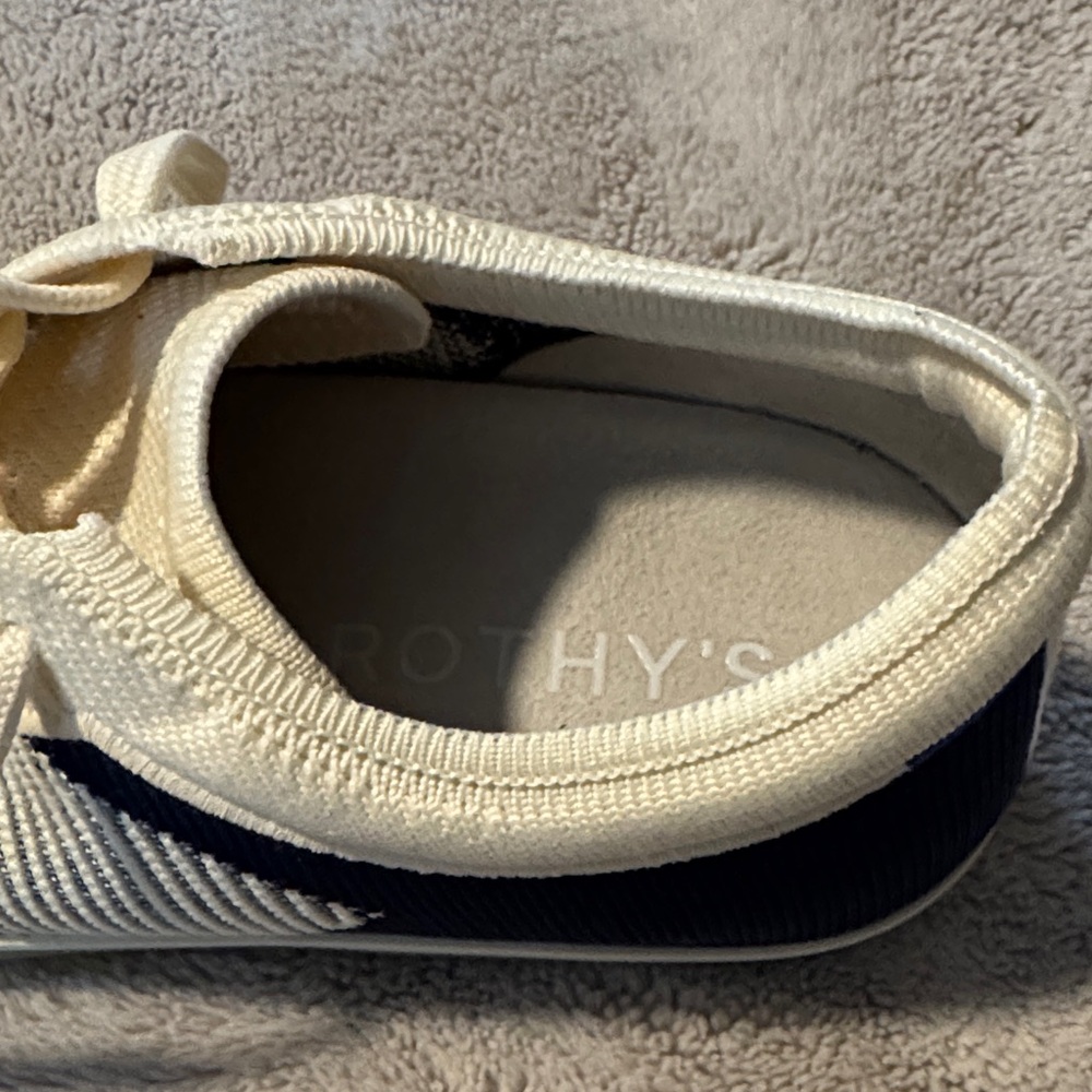 Rothy's Cream and Navy Sneakers - Picture 2 of 2